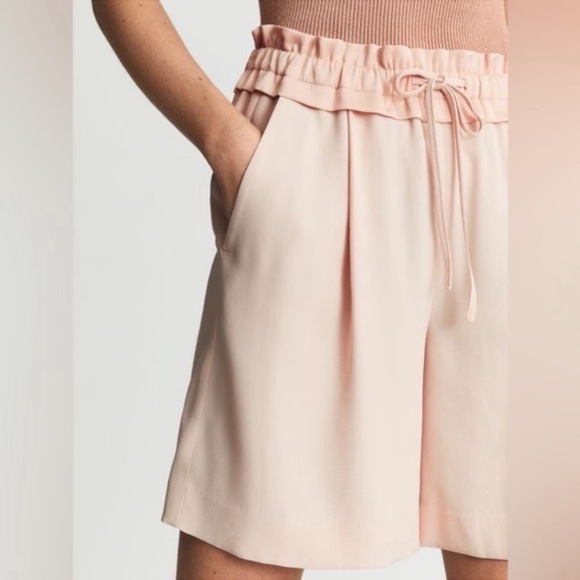New! Reiss Reni ruffle pull-on shorts pink nwot 30226 - Picture 7 of 12